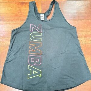 Zumba Fitness Black Tank Top with Multicolor Logo